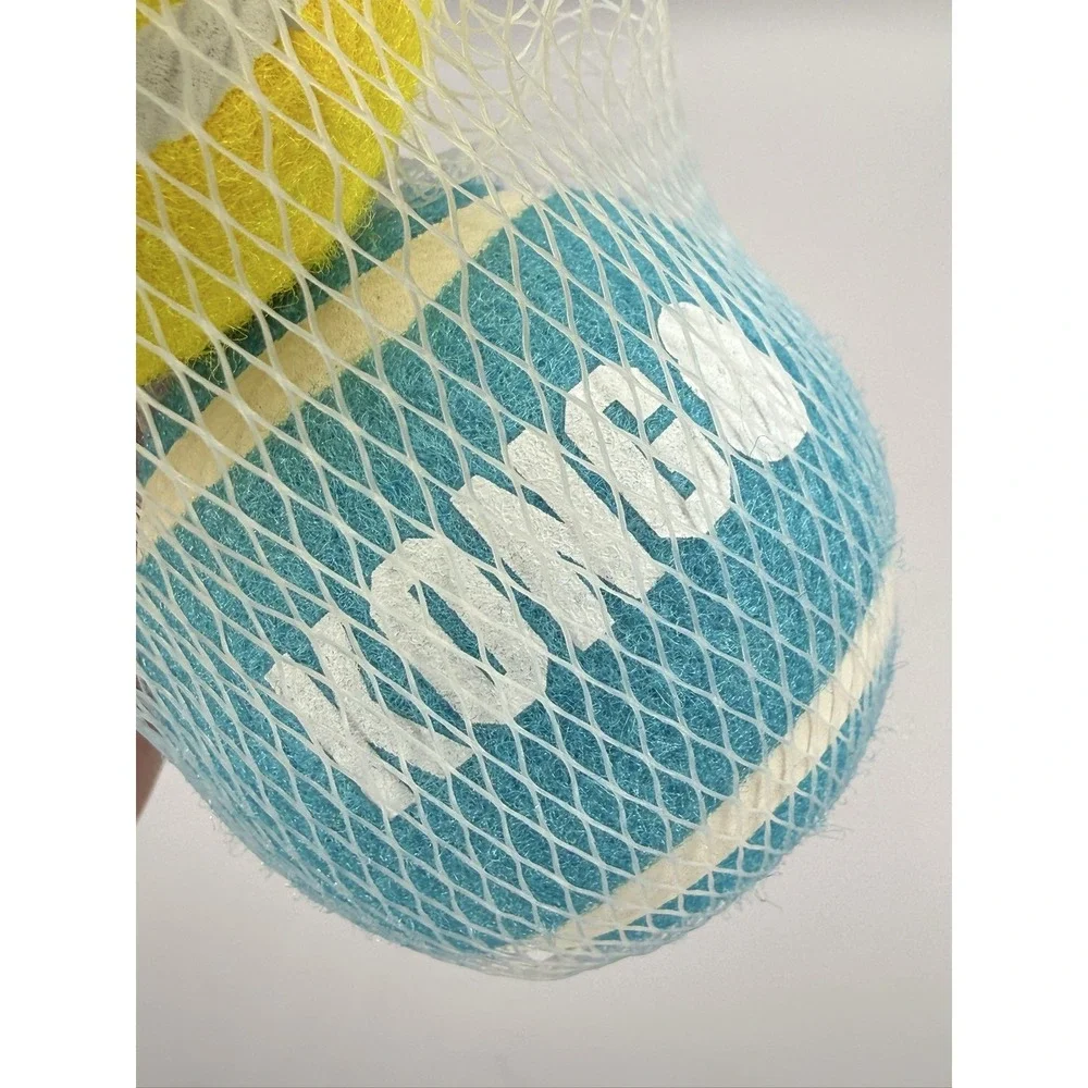 KONG Sport Balls ABSP23 Dog Toy Medium Rubber 3-Pack Purple Yellow Teal